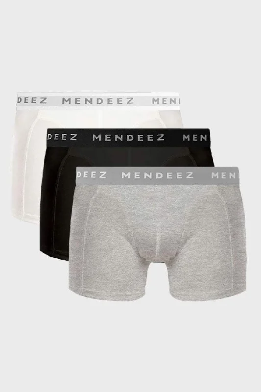 Super Deal Boxer Briefs - Heather Grey, Black & White Pack Of 3