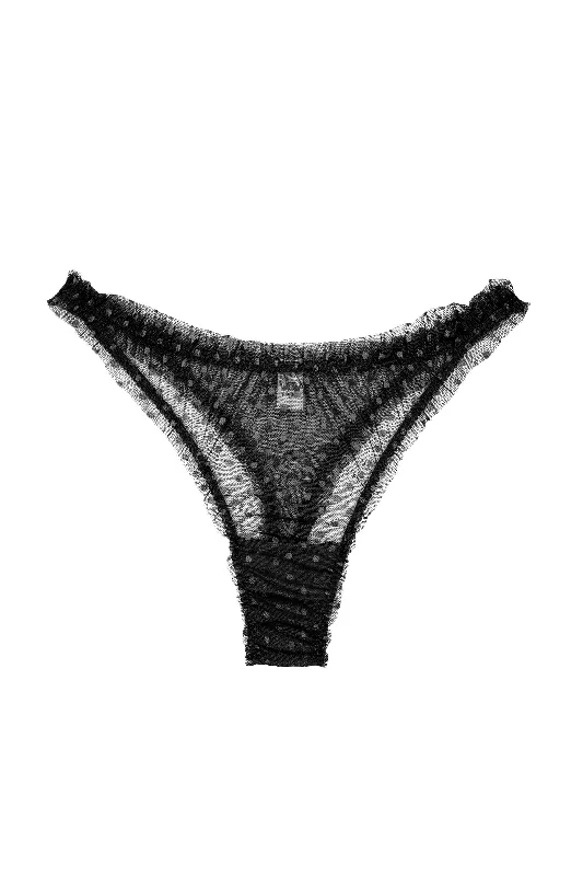 Deal Frenzy Mimi Black dots high waisted thongs