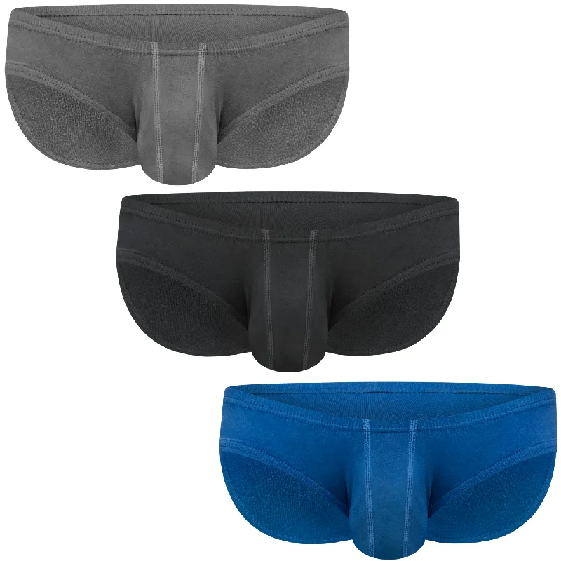 Must-Have Deals Modal 0in Bikini Briefs No Fly 3pk Black/Blue/Gray