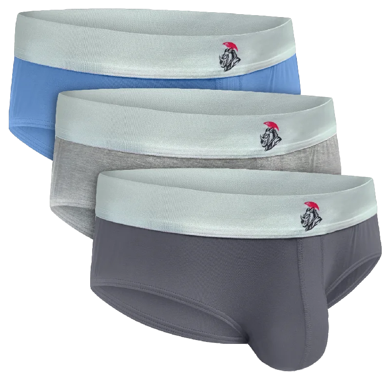 Exclusive Offers Modal 0in Briefs No Fly 3pk Blue/Gunmetal Gray/Heather Gray