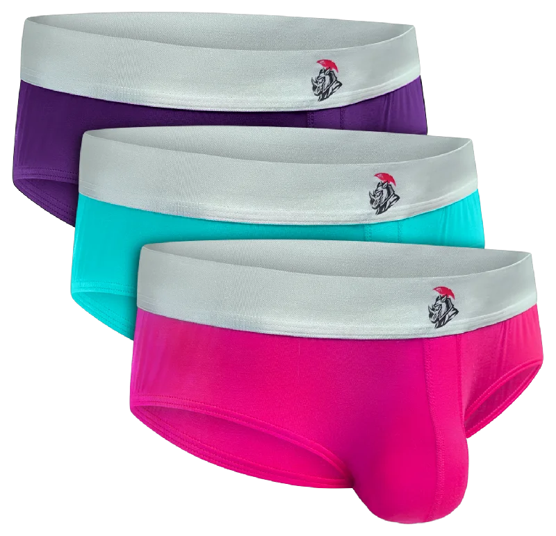 One-DAY Sale Modal 0in Briefs No Fly 3pk Pink/Purple/Turquoise