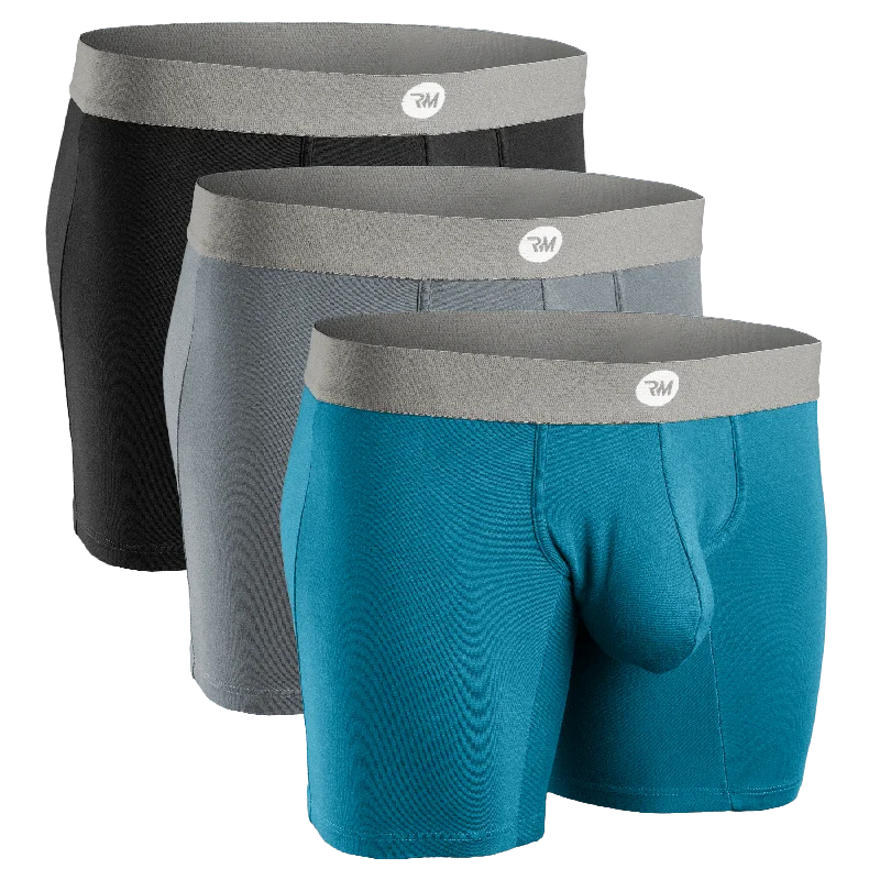 Shop and Save Modal 7in Boxer Briefs No Fly 3pk Black/Blue/Gray