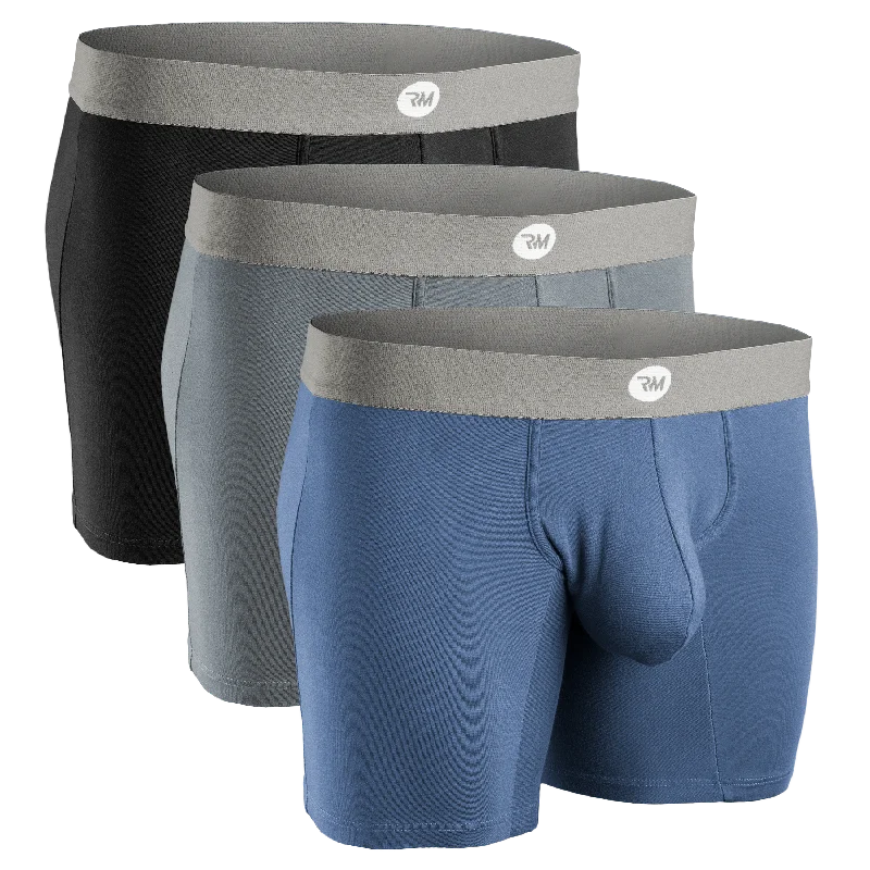 Special Buy Modal 7in Boxer Briefs No Fly 3pk Black/Dark Gray/Navy