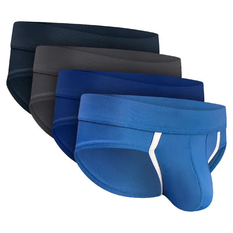 Price Rollback Nylon 0in Sport Briefs No Fly 4pk Blue/Gray/Dark Blue/Dark Gray