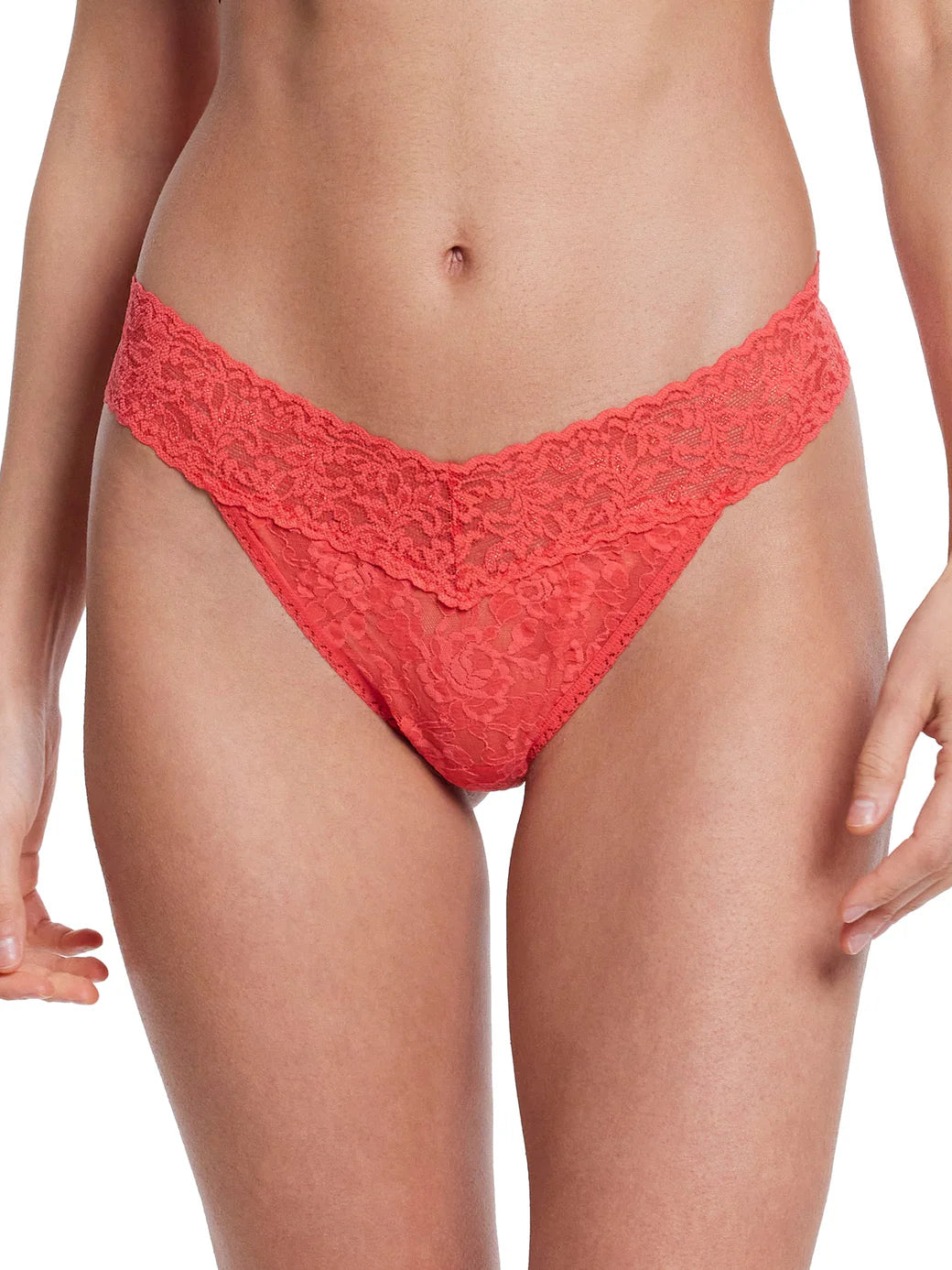 Special Offer Original Rise Signature Lace Thong In Hibiscus Bloom - Hanky Panky