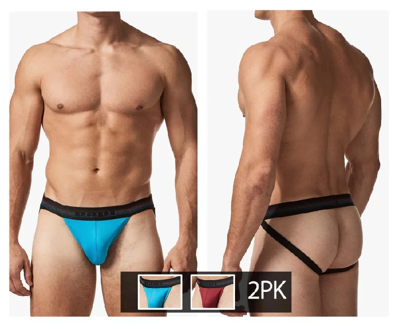 Closeout Sale Papi UMPA108 2PK Microflex Performance Jockstrap Color Blue-Red