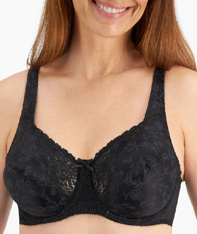 Super Sale Playtex Secrets Floral Delustre Bra - Black