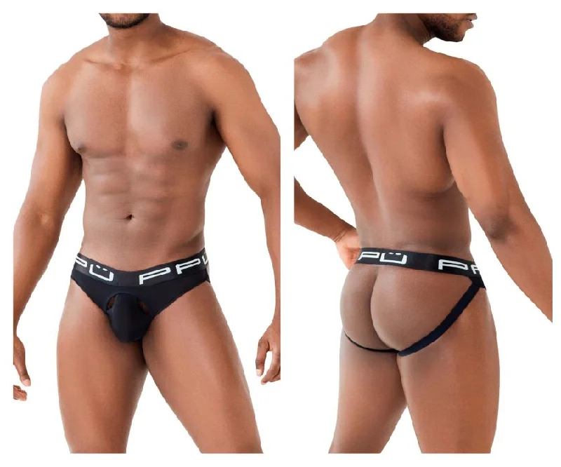 Doorbuster Deal PPU 2307 Ball Lifter Jockstrap Color Black