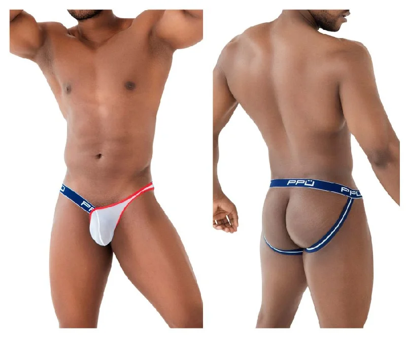 Stock Up and Save PPU 2308 One Side Mesh Jockstrap Color Blue