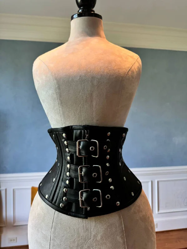Final Clearance Real leather corset waspie with double bones for tight lacing and waist training. Gothic, steampunk, valentine, gf gift corset belt