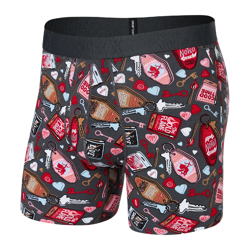 Savings Galore Saxx Droptemp Cooling Cotton Boxer Brief Fly - No Tell Motel - Graphite
