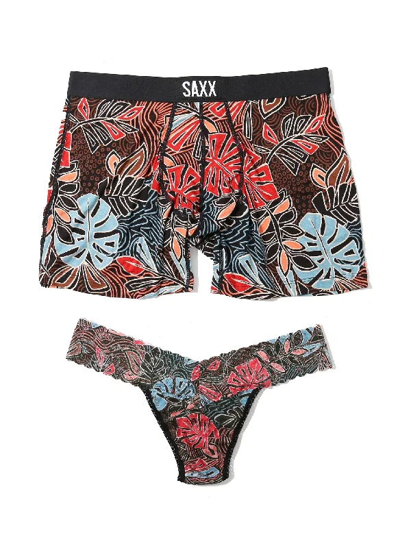 Unmissable Offer Signature Lace Low Rise Thong and SAXX Super Soft Vibe Boxer Brief