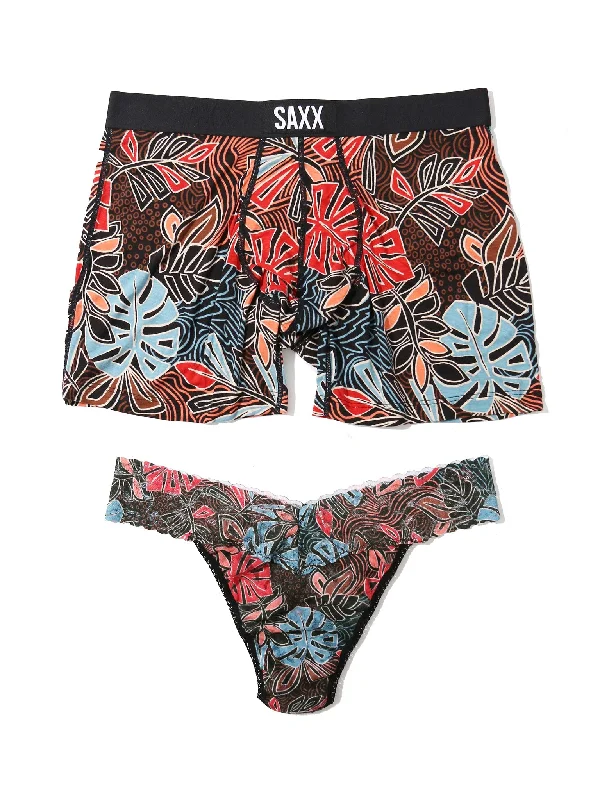 Quick Sale Signature Lace Original Rise Thong and SAXX Super Soft Vibe Boxer Brief