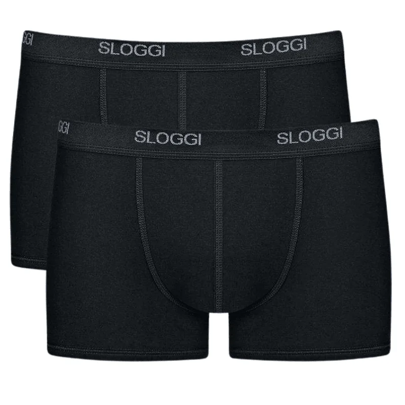 Extra Savings Sloggi Men Basic Short 2 Pack - Black