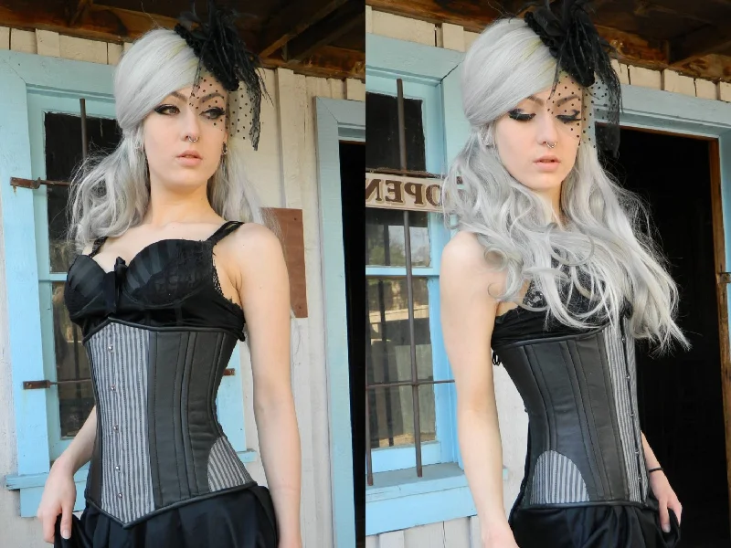 Weekend Savings Spectacular Stylish gothic corset designed by PorcelainPanic, underbust version. Lambskin and fabric gothic steampunk authentic waist training corset Weekend Savings Spectacular Stylish gothic corset designed by PorcelainPanic, underbust version. Lambskin and fabric gothic steampunk authentic waist training corset