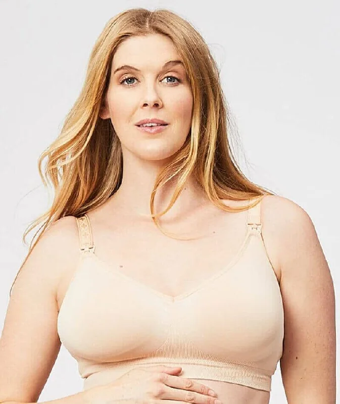 Get It Before It’s Gone Cake Maternity Popping Candy Fuller Bust Seamless F-Hh Cup Wire-Free Nursing Bra - Nude