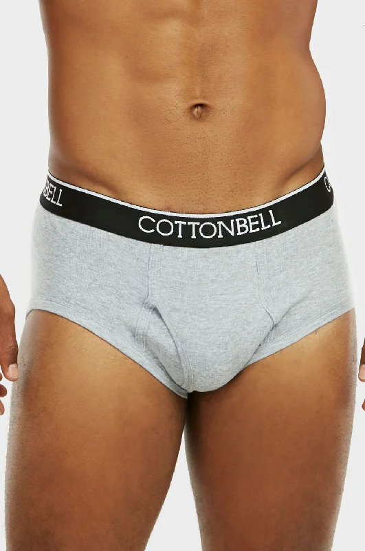 Steals and Deals COTTONBELL MEN'S COLOR BAND BRIEFS (TUB300C_GR-H)