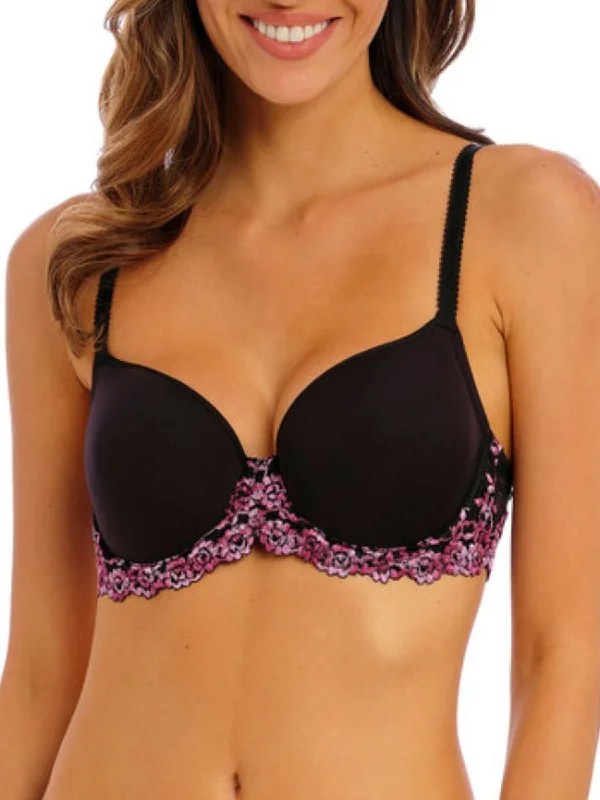 Referral Discount Embrace Lace Contour Bra - Black/Berry Multi