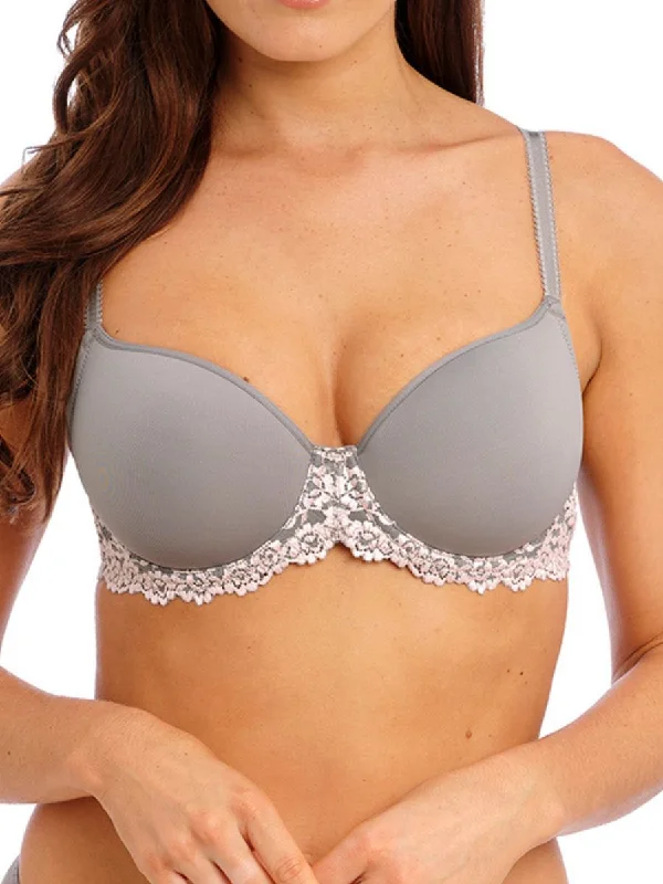 Anniversary Sale Embrace Lace Contour Bra - Smoke/Crystal Pink