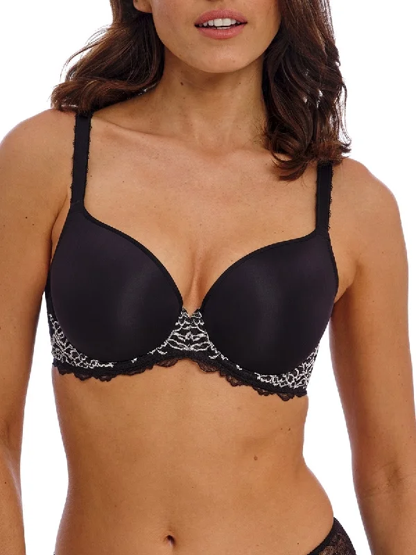 Hot Deal Lace Perfection Contour Bra - Black/Ivory