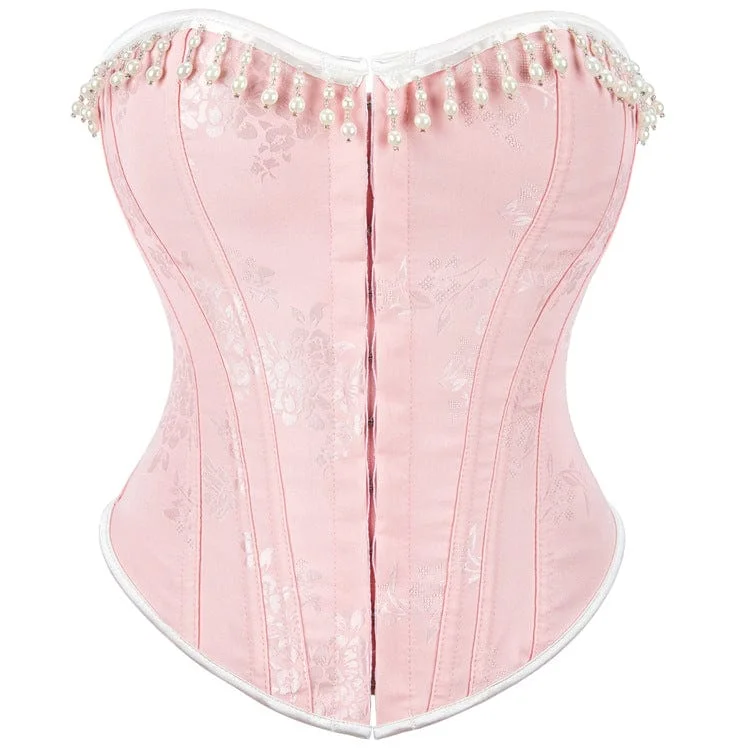 Don't Wait Women's Gothic Beaded Lace-up Overbust Corset