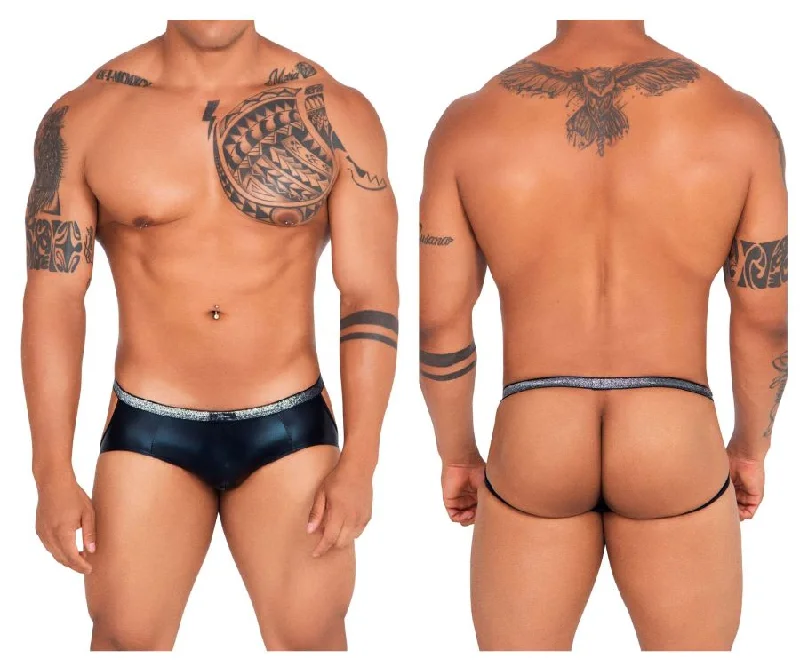 New Markdowns Xtremen 91116 Metallic Jockstrap Color Black