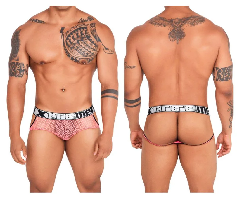 Super Deal Xtremen 91119 Lace Jockstrap Color Coral