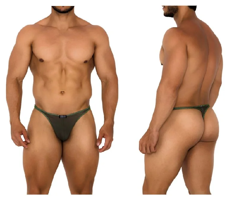 Markdowns Xtremen 91189 Tulle Mesh Thongs Color Green