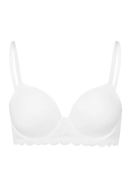 Price Cut Luxury Moments Lace T-Shirt Bra | White 71503-101