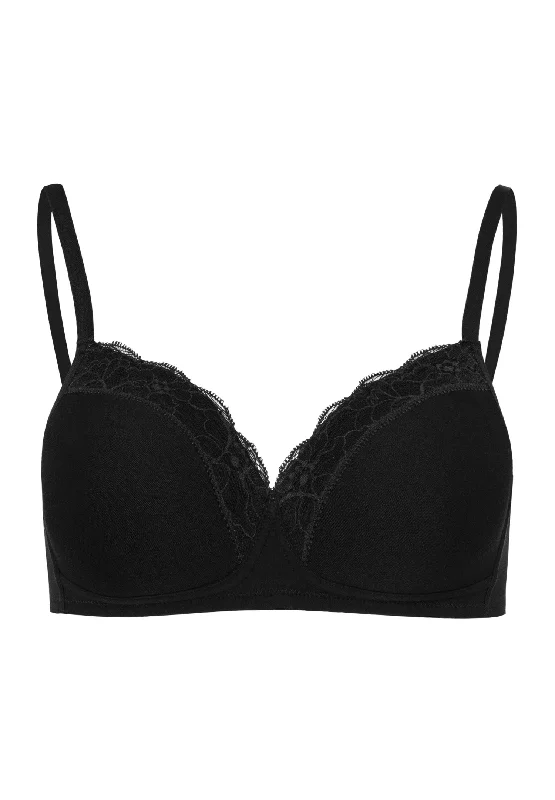 Extra Savings Cotton Lace Spacer Soft Cup Bra | Black 72432-019