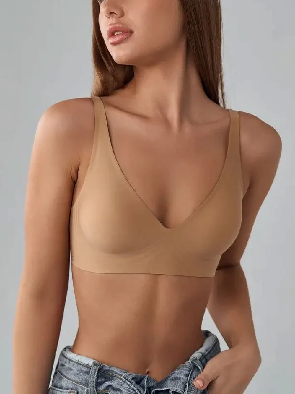 Weekend Offers That Dazzle Basic French Push-up Wireless Bra Tan
