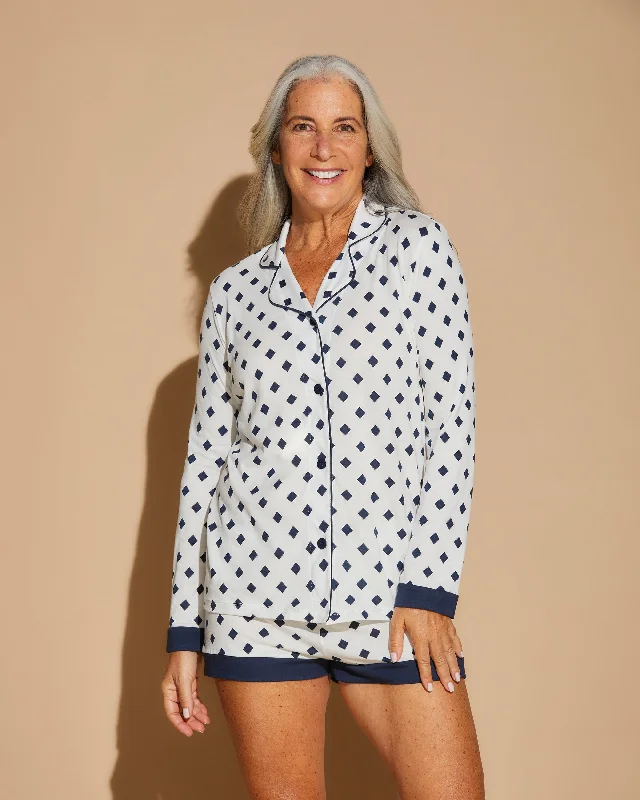 Extra Discount Printed Long Sleeve Top & Boxer Pajama Set