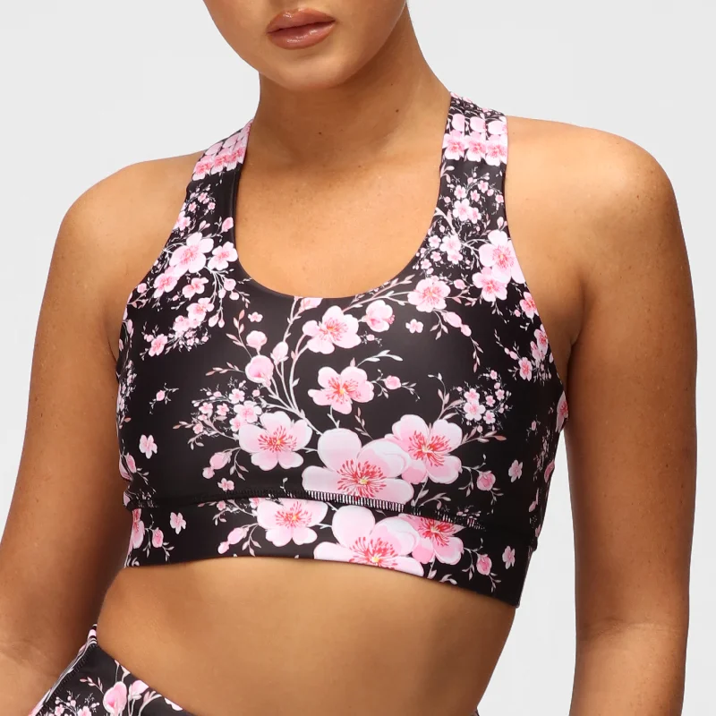 Now or Never Blossom Noir Cross Back Bra