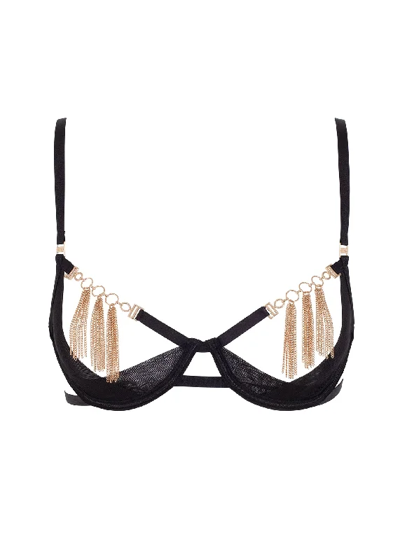 Weekend Savings Bonanza Aurora Open Bra (Black/Gold)