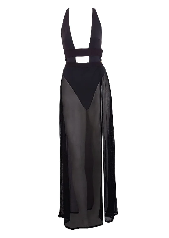 Weekend Offers That Delight Topaz Long Chemise (Black)