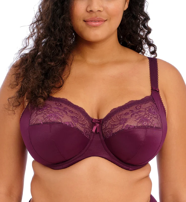 Daily Deals Elomi Morgan Stretch Lace Banded Underwire Bra (4111) - Blackberry