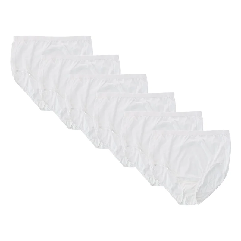 Year-End Sale Fruit of the Loom Women's Plus Fit for Me White Cotton Brief Underwear (6 Pack)