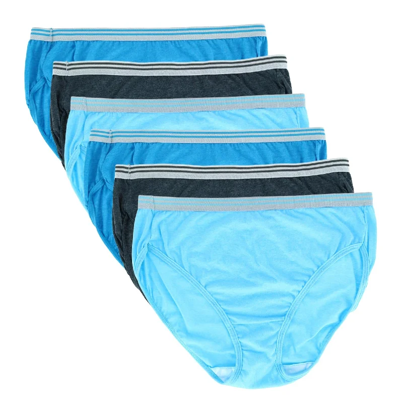 Massive Deals Fruit of the Loom Women's Plus Size Heather Assorted Hi-Cut Panty (6 Pack)