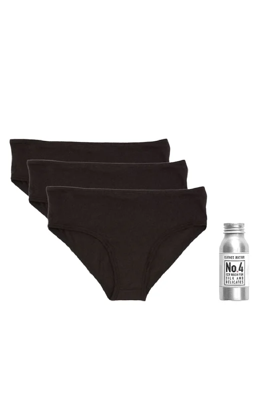 New Deals Galia Organic Pima Cotton Hipster 3 Pack and Silk Wash Gift Set
