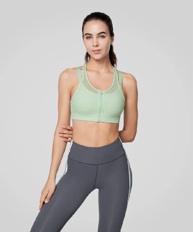Quick Deals Power Zip Front Mesh Padded Running Bra | Women's High Support Sports Bra Quick Deals Power Zip Front Mesh Padded Running Bra | Women's High Support Sports Bra