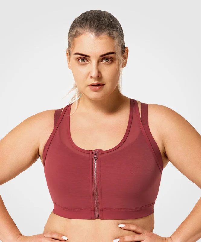 Today's Deal Power Zip Front Mesh Padded Running Bra | Women's High Support Sports Bra (Plus Size) Today's Deal Power Zip Front Mesh Padded Running Bra | Women's High Support Sports Bra (Plus Size)