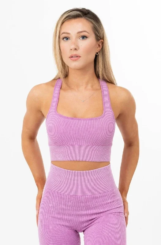 Your Weekend, Your Savings Ribbed Sports Bra - Washed Purple
