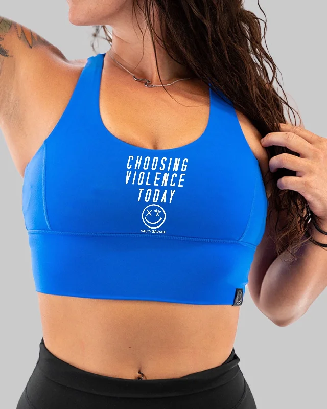 Best Deals Salty Savage Ladies "Choosing Violence Today" X Back Sports Bra | Cocoa Beach Performance