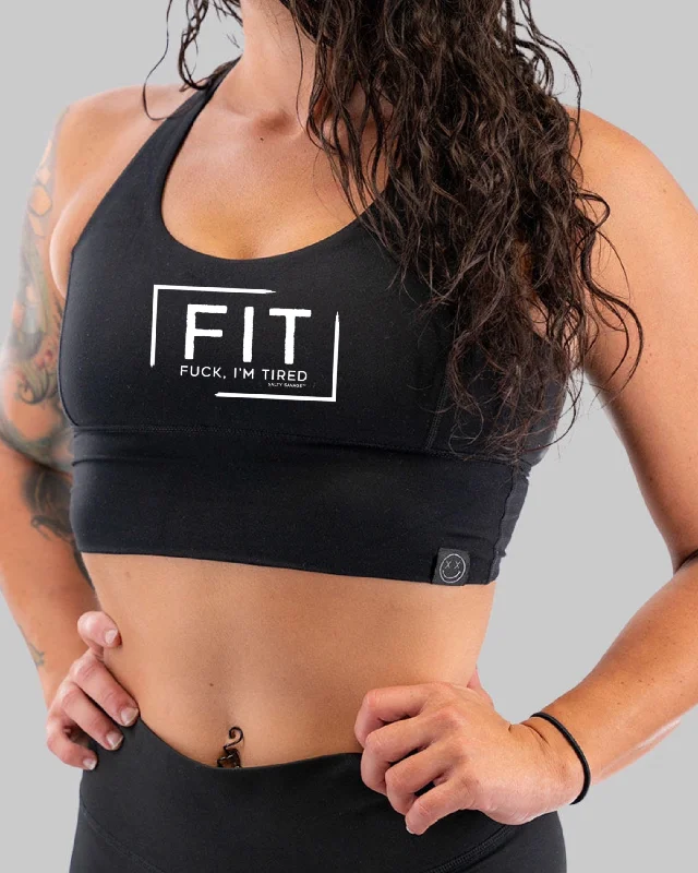 Lowest Rates Salty Savage Ladies "FIT Fuck, I’m Tired" X Back Longlne Sports Bra | Cocoa Beach Performance Lowest Rates Salty Savage Ladies "FIT Fuck, I’m Tired" X Back Longlne Sports Bra | Cocoa Beach Performance