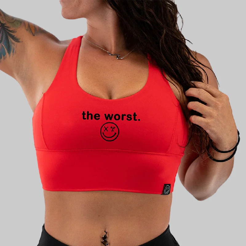 Year-End Clearance Salty Savage Ladies "the worst" X Back Sports Bra | Cocoa Beach Performance Year-End Clearance Salty Savage Ladies "the worst" X Back Sports Bra | Cocoa Beach Performance