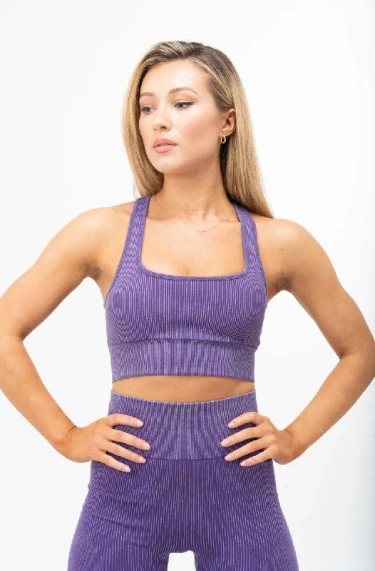 Shop and Save Ribbed Sports Bra - Purple