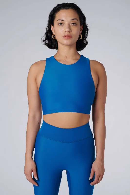 Exclusive Offers Tula High Neck Racer Back Crop Top | Recycled Nylon | Aegean