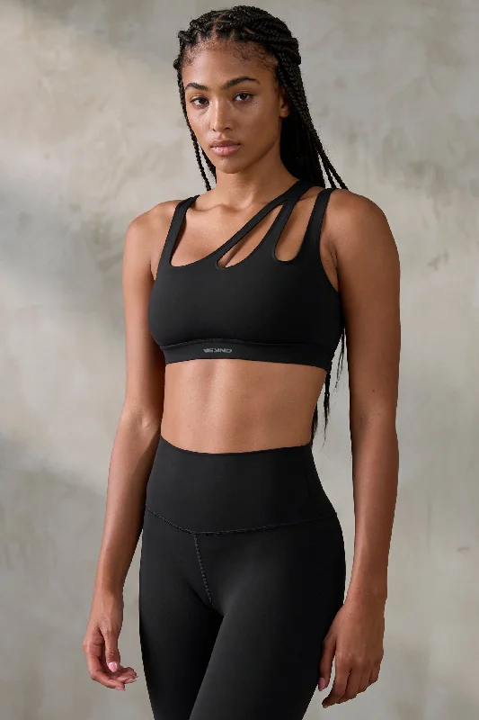 Flash Sale V_SCULPT ASYMMETRIC SPORTS BRA - Black